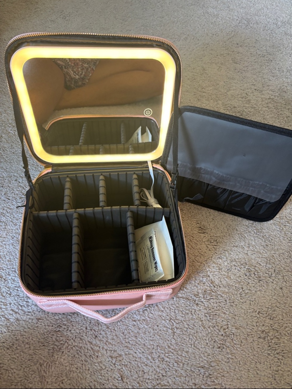 Light-Up Pink Travel Makeup and jewelry Case
